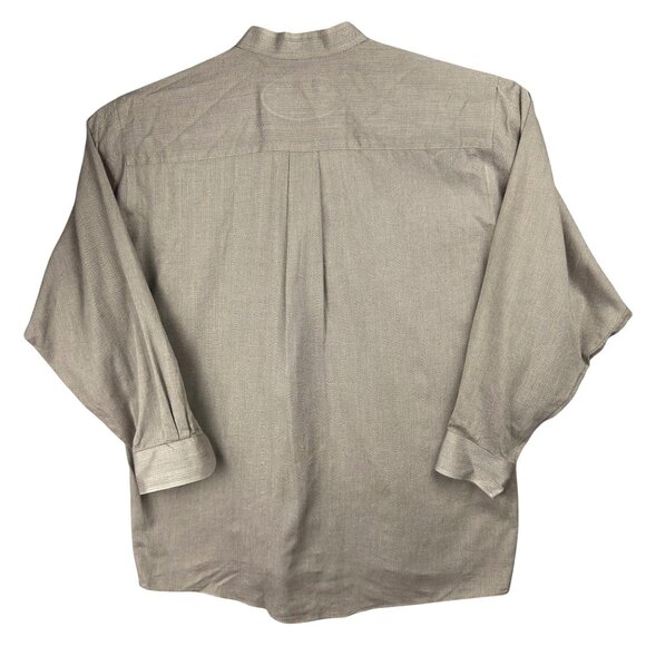 G.H. Bass & Co. Shirt Men 16.5 32/33  Brown Herringbone Long Sleeve Button-Up - Picture 2 of 12